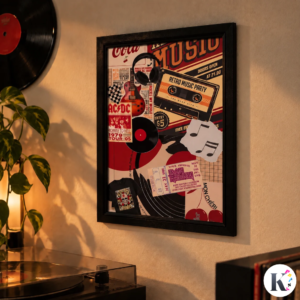 Retro Music Collage Frame